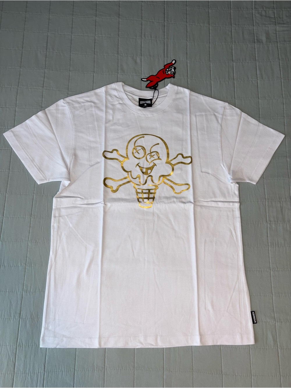 Icecream Metallic Tee White Gold Size Large